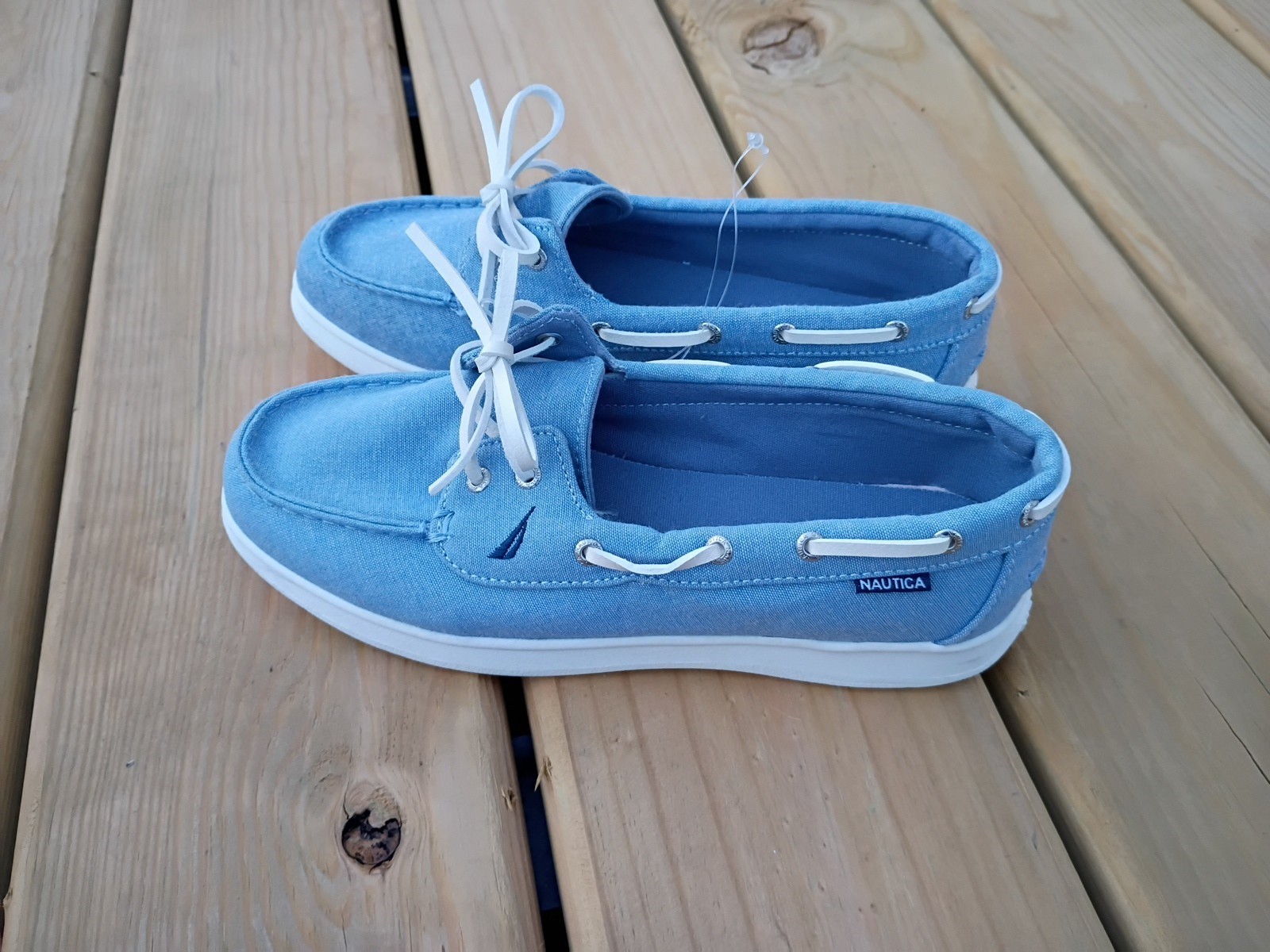 Nautica Women’s Casual Boat Shoes Slip On Cushioned Insole Denim Color Size 7