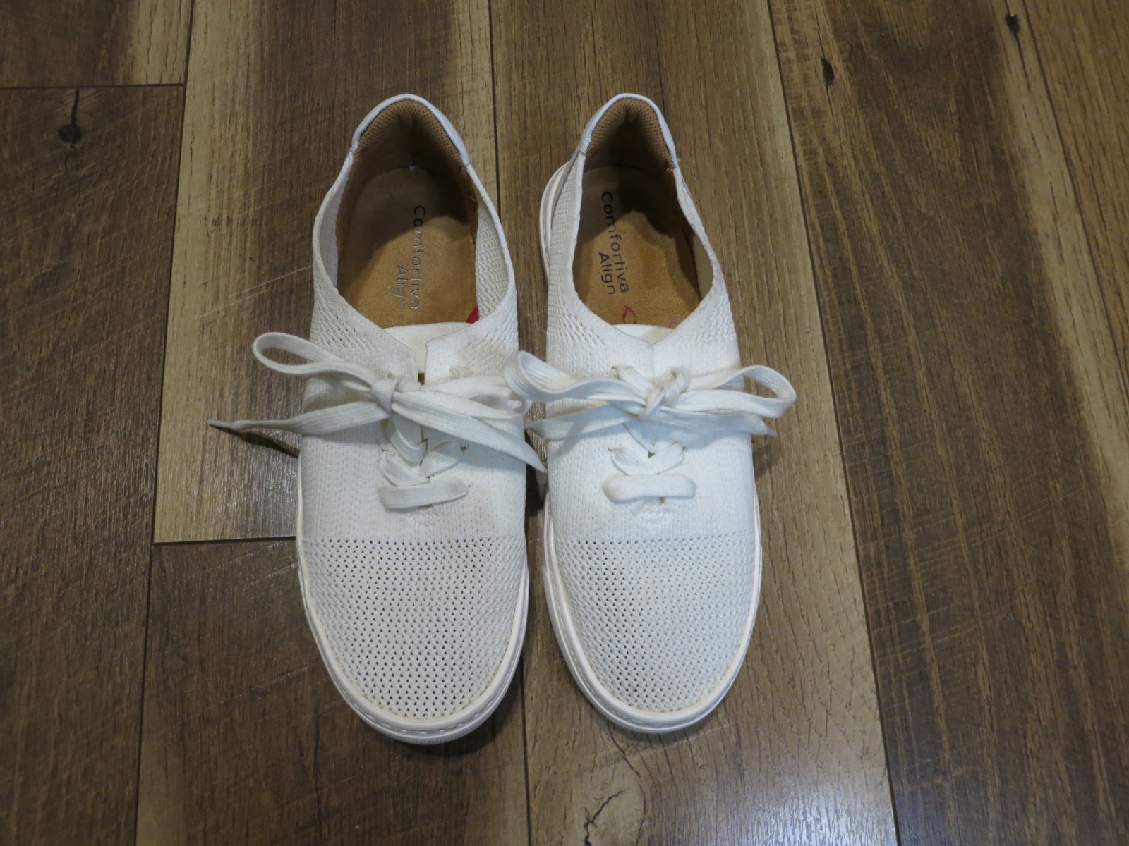 Comfortiva Align Women’s White Synthetic Mesh Lace Up Sneaker Sz 7W