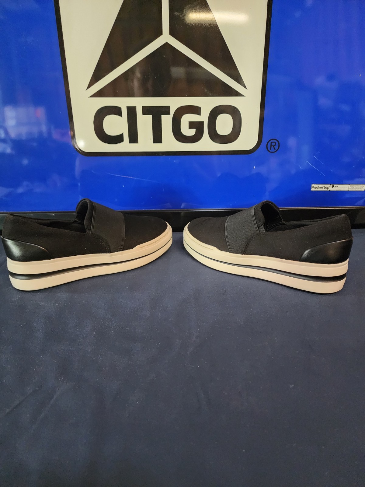 Womens Clarks Cloudstepper Audreigh platform slip on in Black Size 6.5
