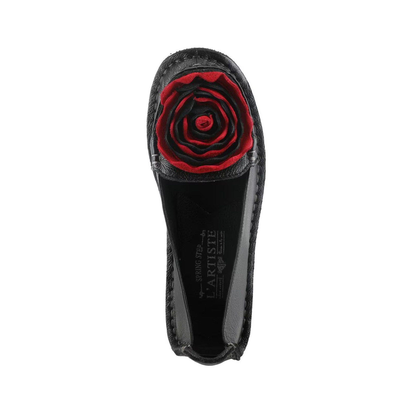 L’Artiste Dezi Hand-Painted Leather, Ombre Finish, Flower Accent, Cushioned Inso