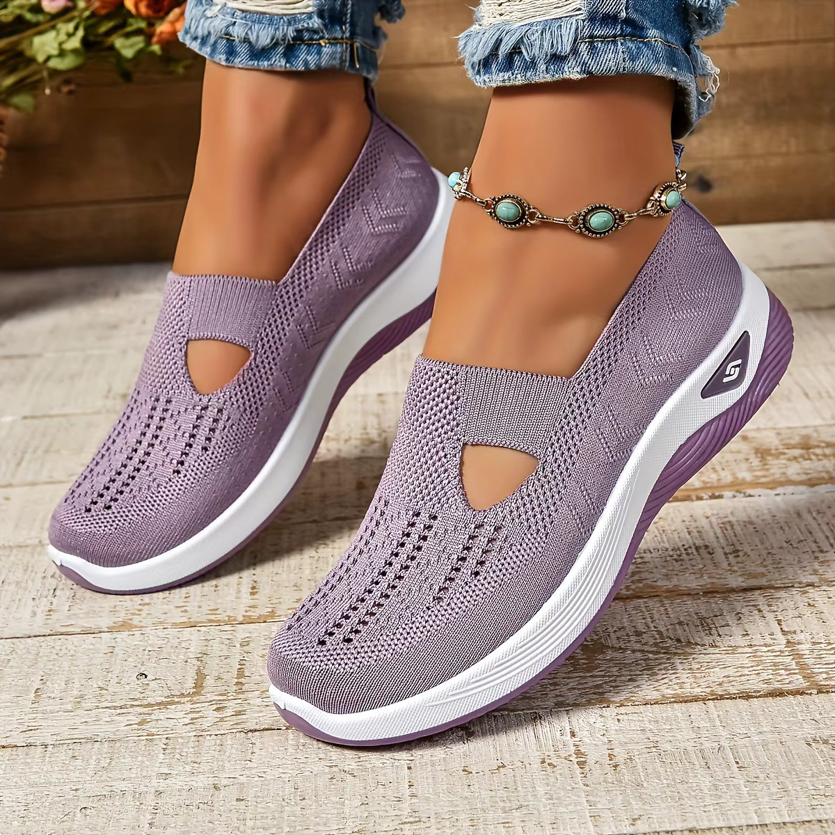 Women’s Breathable Slip On Sneakers Lightweight Orthopedic Summer Walking Shoes