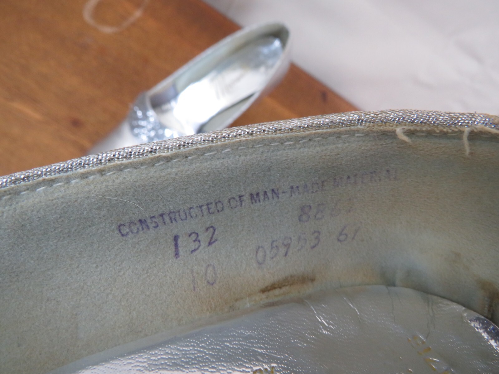 Vintage Marrantine High Heel shoe Silver Cinderella Size 6.5