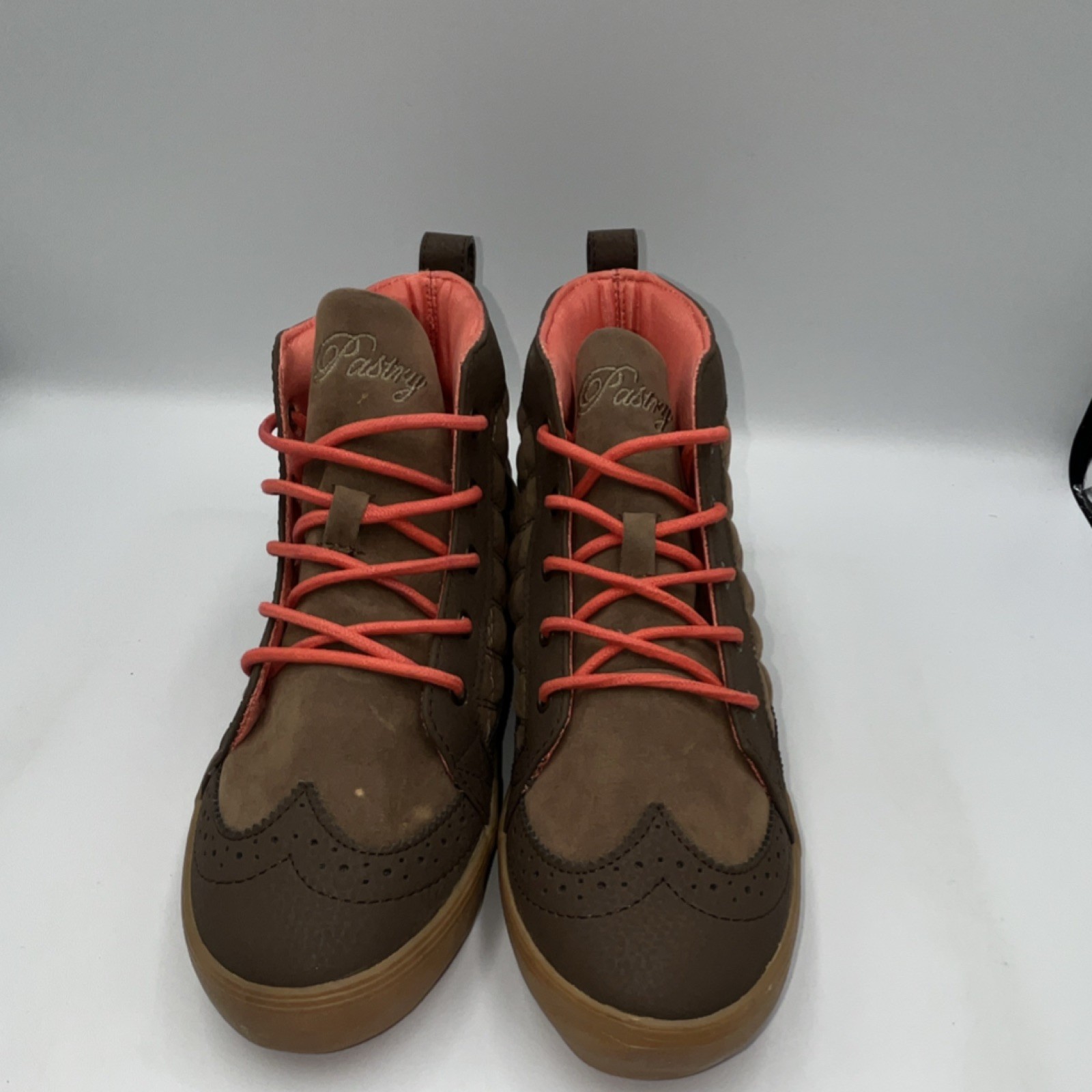 Pastry Women’s Brown/Pink Quilted High-Top Lace-Up Sneakers US 7.5 EU 38.5