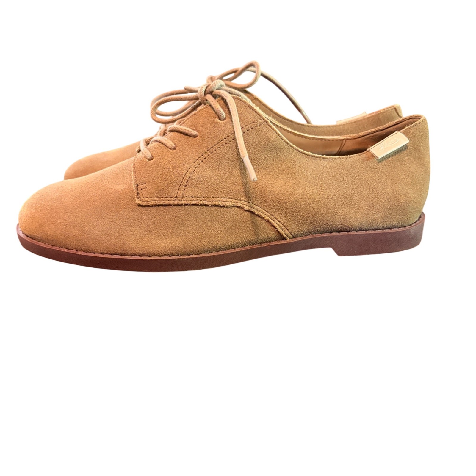 Bass Emmie II Women’s Lace-Up Oxford Shoes 8.5M Tan Suede Leather Upper Preppy