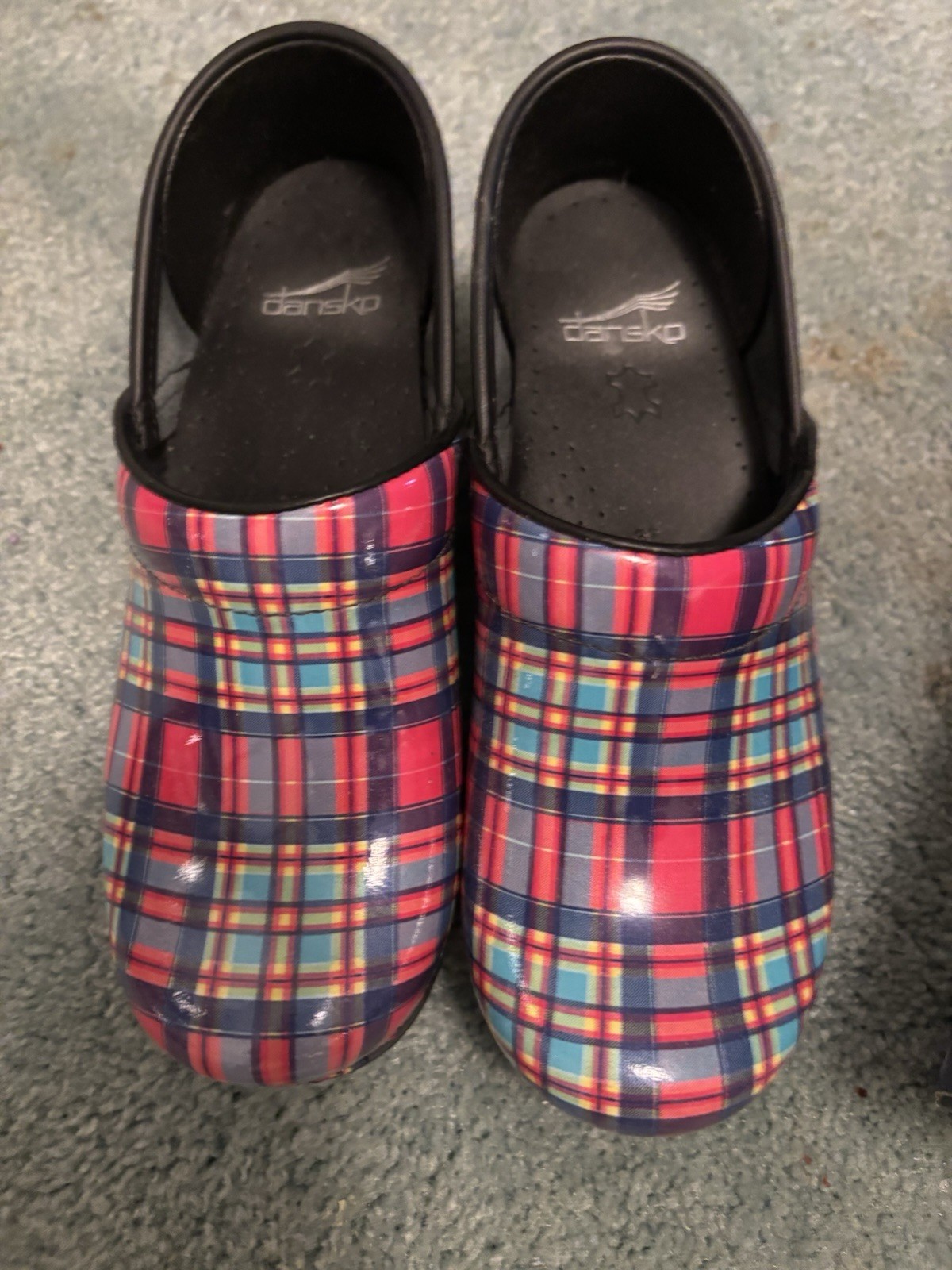 Dansko Women’s 7 Professional Color Block Patent Leather Size 37 Nursing Clogs