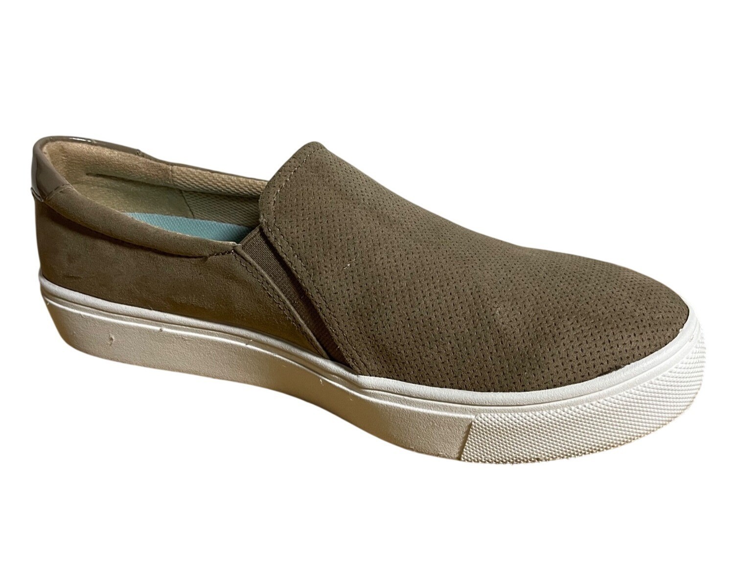 Dr. Scholls Womens Nova Slip-On Shoes Size 10W Taupe Fabric Upper Comfort Casual