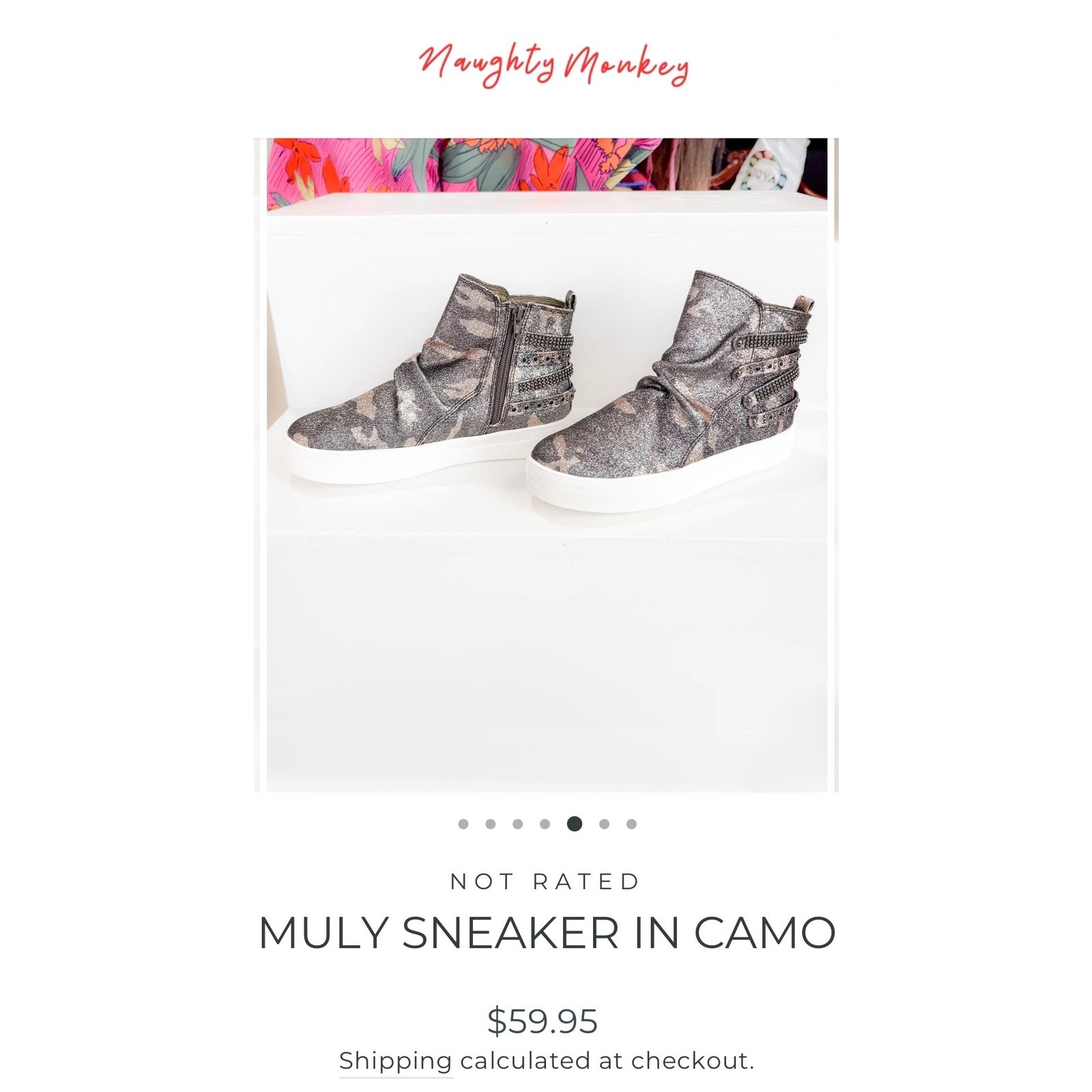 NOT RATED MULY SNEAKER IN CAMO Size 7.5