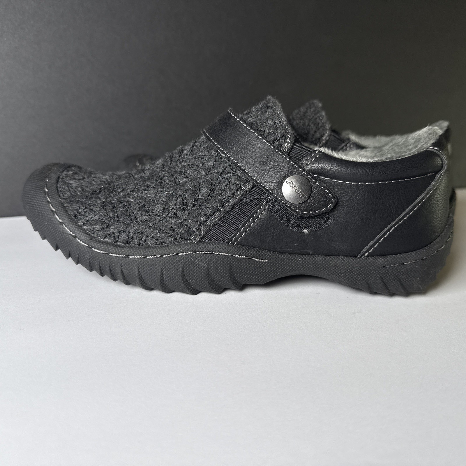 JSport by Jambu Shoes Womens 6M Blair Casual Slip On Loafer Flats Black Fabric