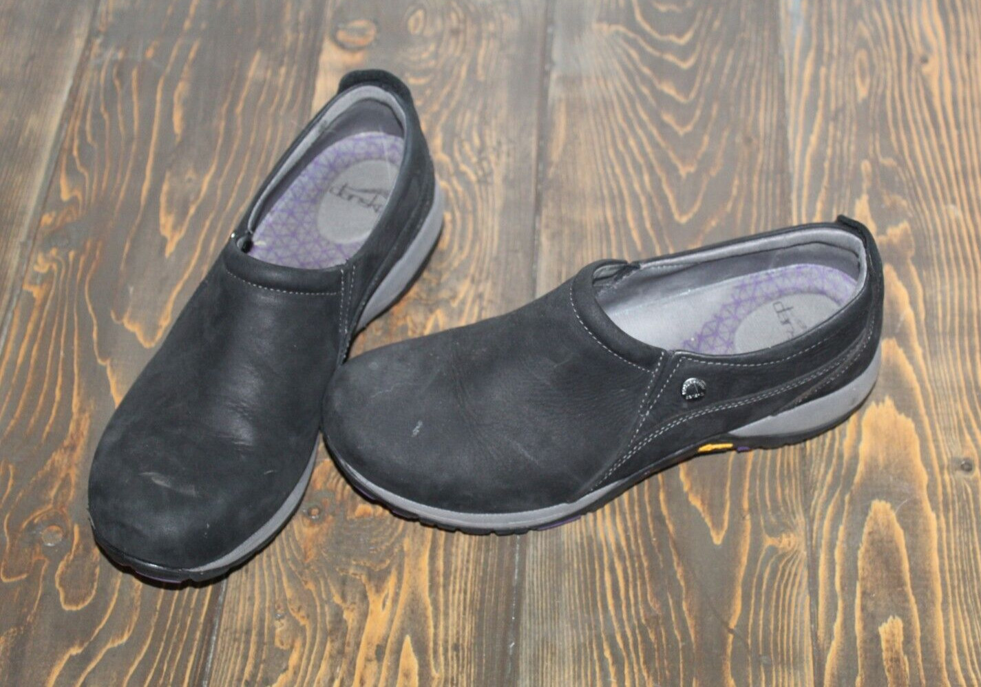 Dankso Slip on’ Women’s Size: 40 (US 9.5-19) Patti Black Microsuede Vibram Sole