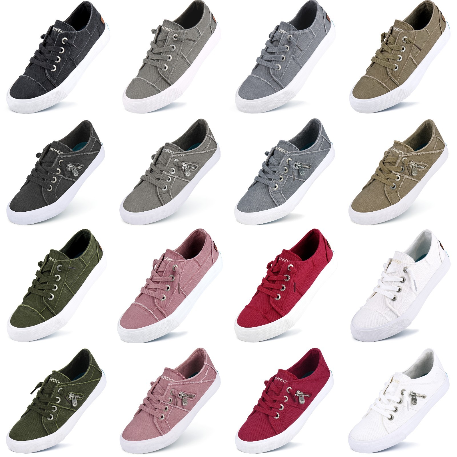 JENN ARDOR Slip On Canvas Shoes Women Low Top Fashion Sneakers Walking Flats