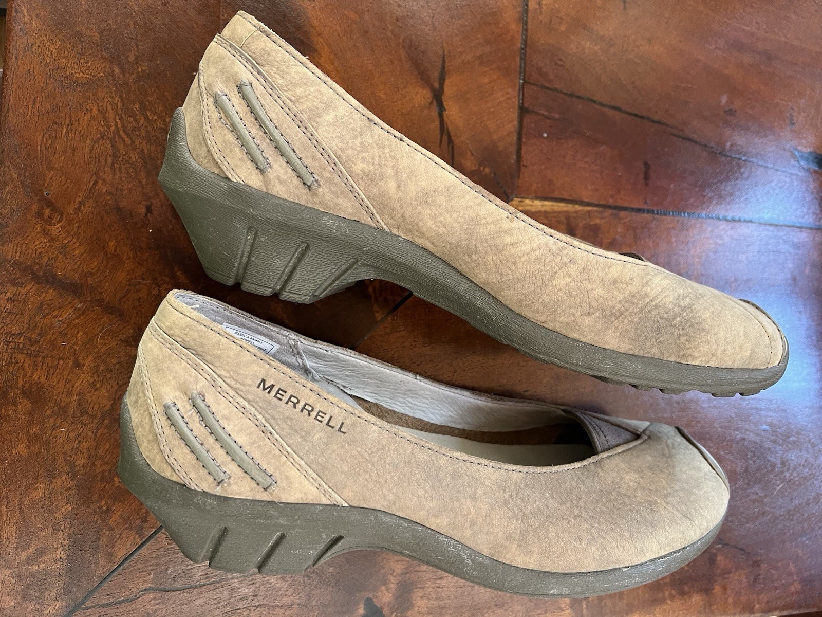 NWOT MERRELL Suede Leather Slip-on Performance Footwear Wmn 7.5 Isabella Brindle