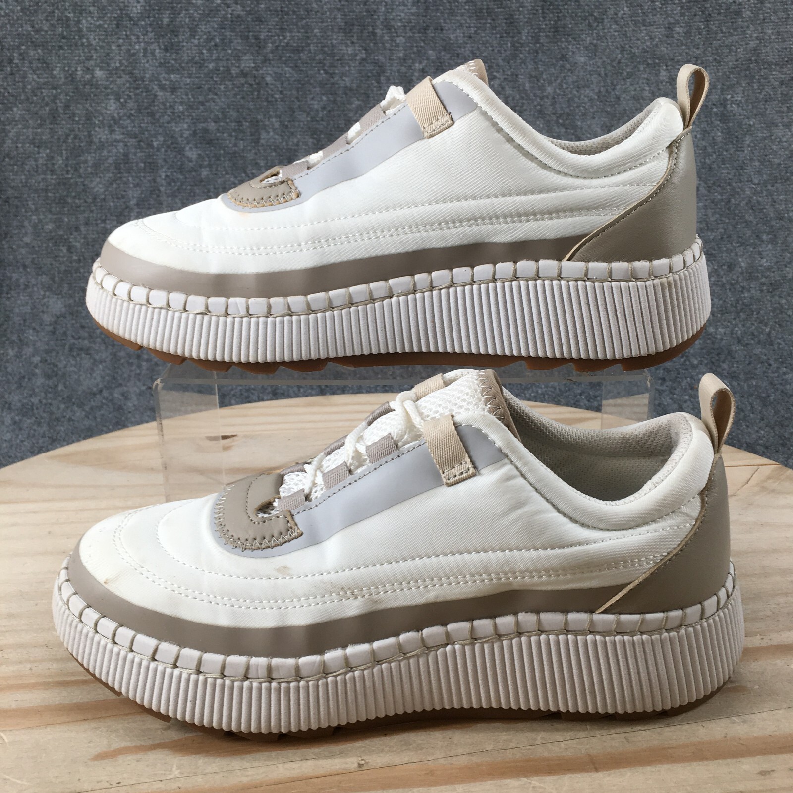 Cougar Shoes Womens 9 Sayah Casual Sneakers Flats Comfort White Leather Lace Up