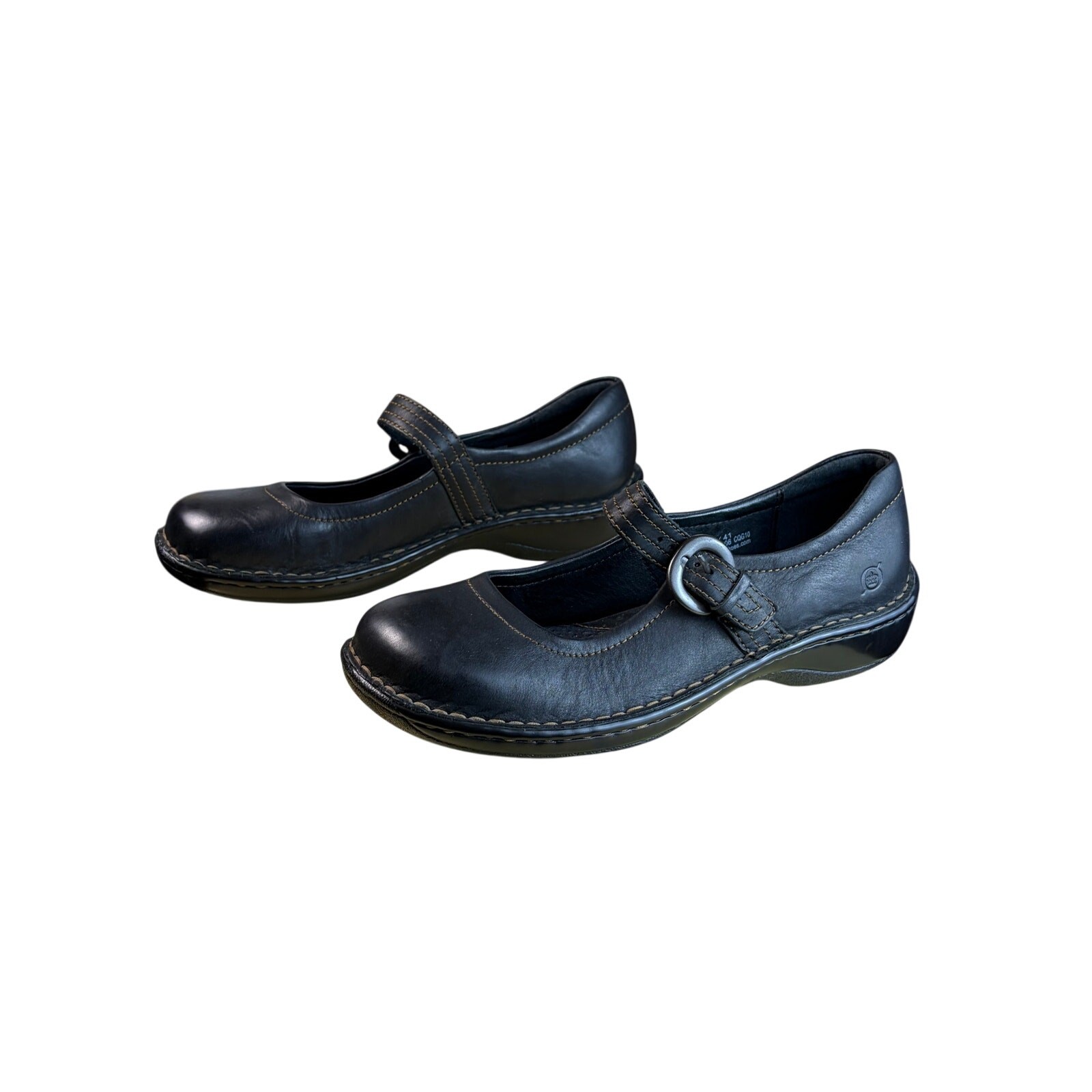 Born Black Leather Mary Jane Shoes Womens 9.5 Comfort Commuter Work