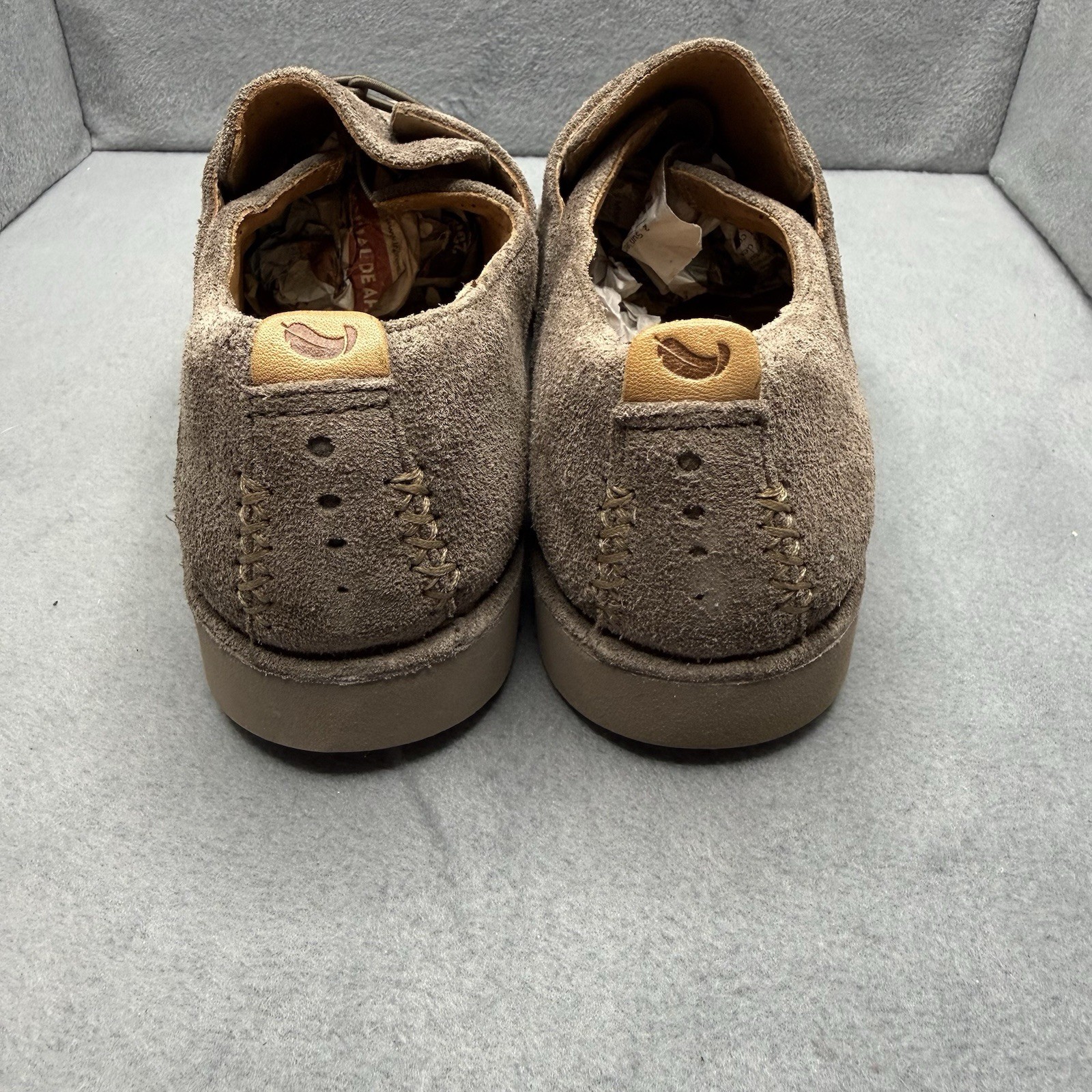 Clarks Unstructured Loafers Womens Size 8 Taupe Nubuck Slip On Comfort Shoes