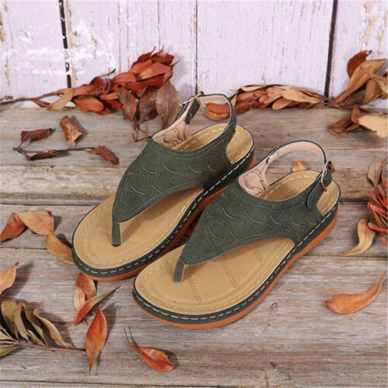 Sandals Orthopedic Flip Flops Ladies Low Wedge Casual Flat Womens Shoes