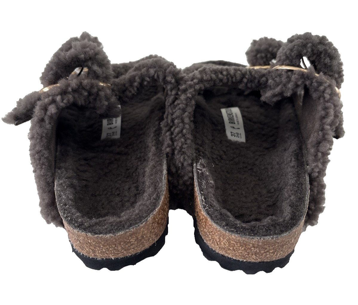 NWOB Birkenstock Arizona Women’s Big Buckle Shearling Sandals Mocca Sz 37