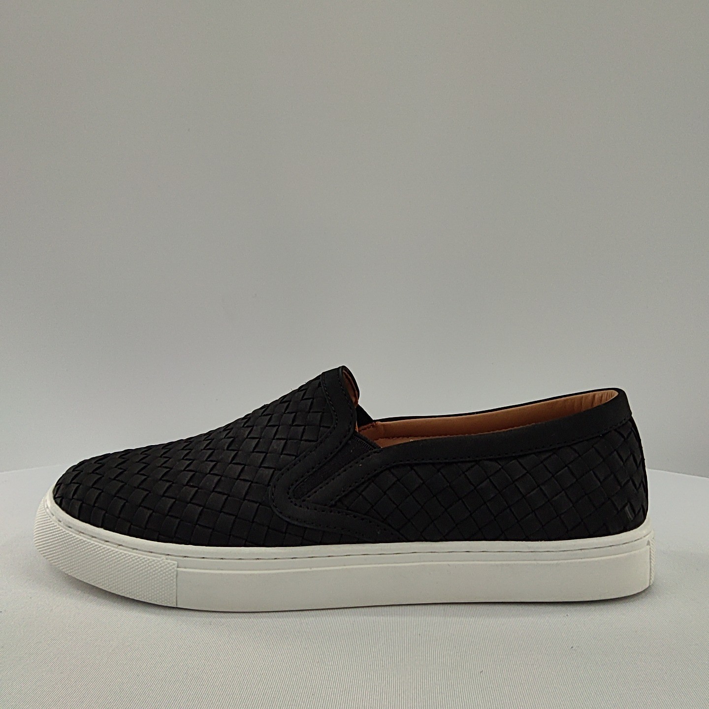 Quince Women 100% Handwoven Leather Slip On Sneaker Black 10