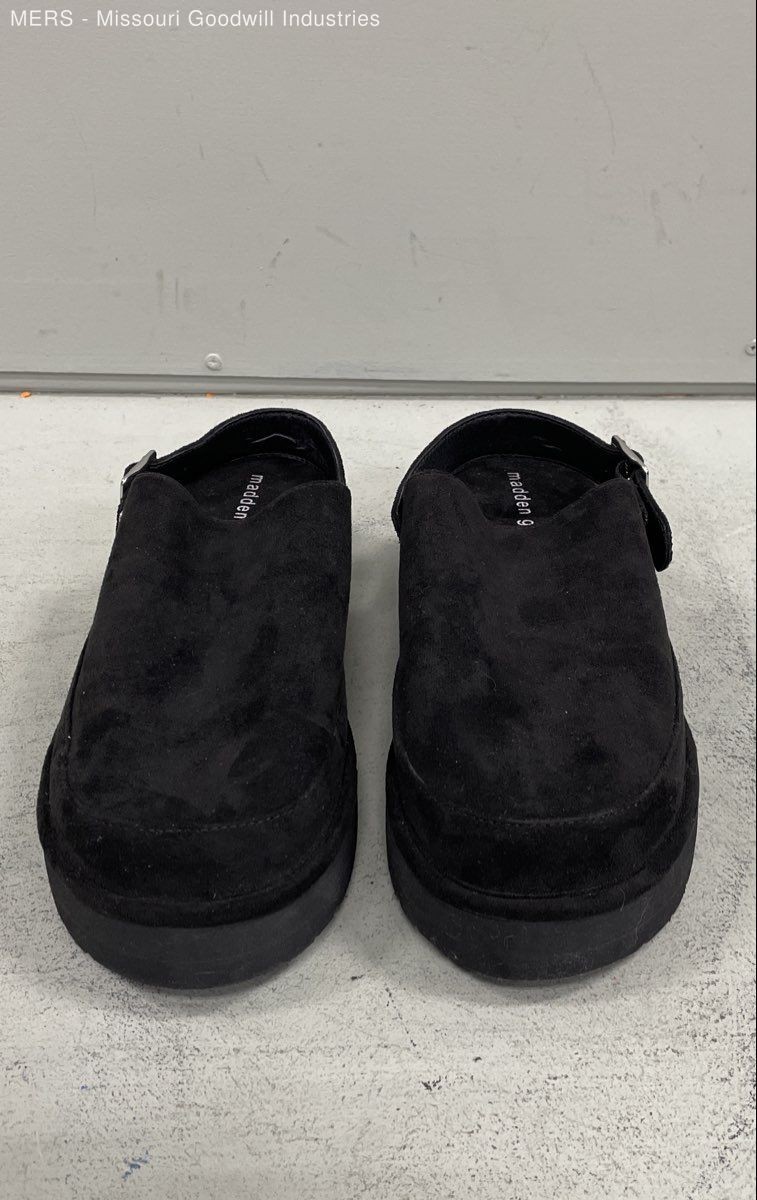 Madden Girl Grahamm Black Suede Textile Platform Backstrap Clogs Women’s Size 9