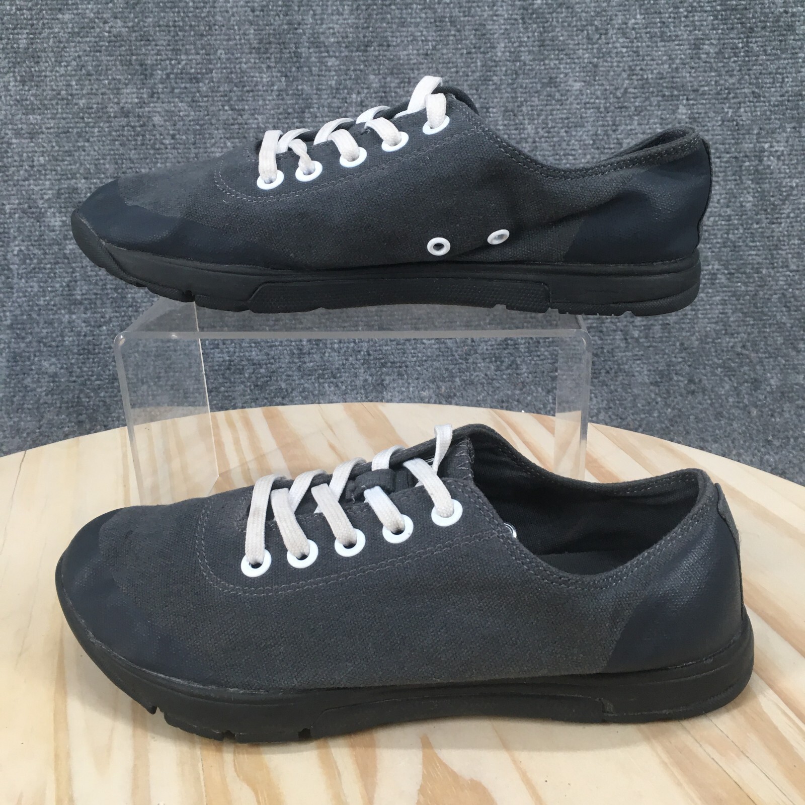 No Bull Shoes Womens 8.5 Mens 7 Casual Sneakers Gray Canvas Lace Up Comfort Low