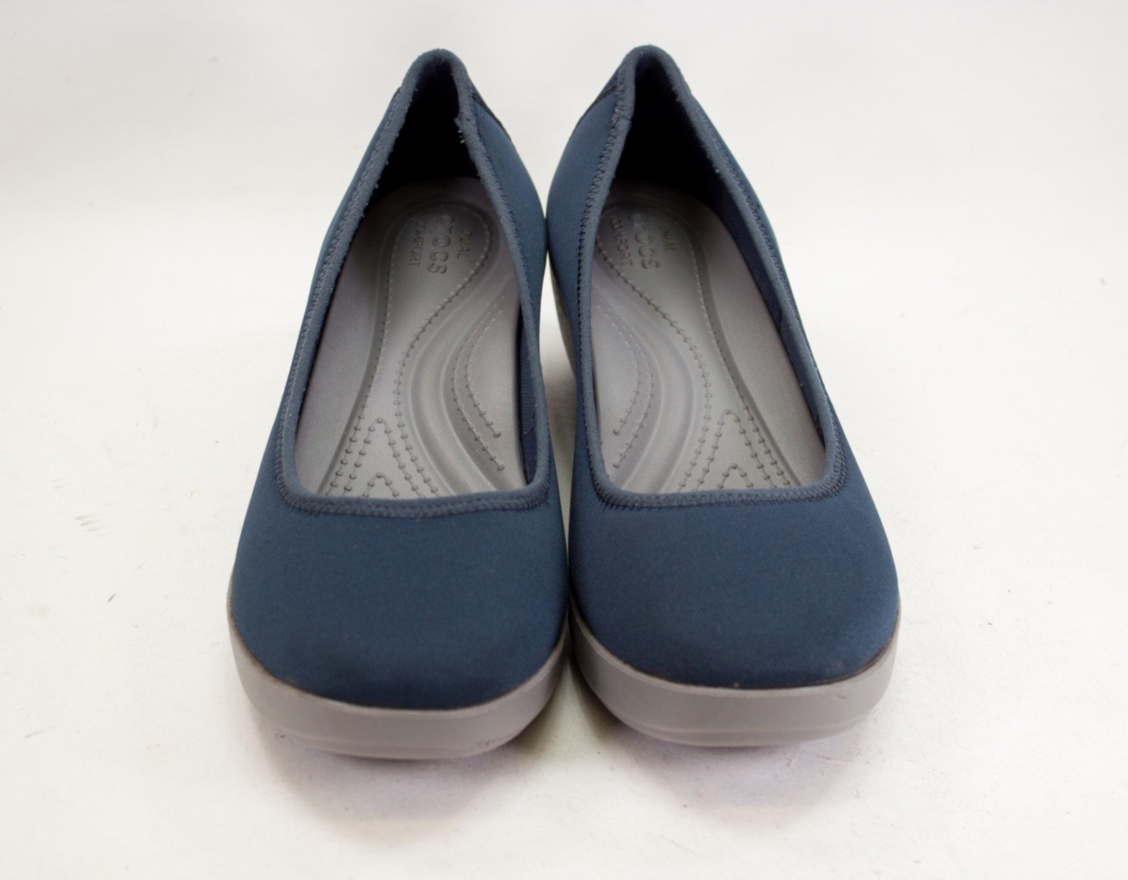 Crocs Busy Day Womens Size US 9 Stretch Ballet Wedges Pumps Navy Smoke 202441