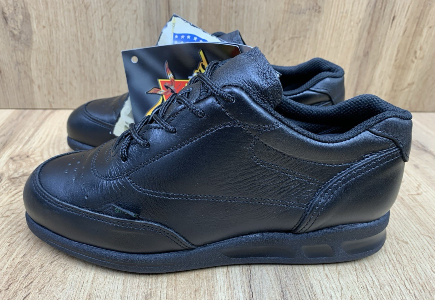 Thorogood Lady Oxford Work Shoes Womens 7W Black Leather Slip Resistant USA