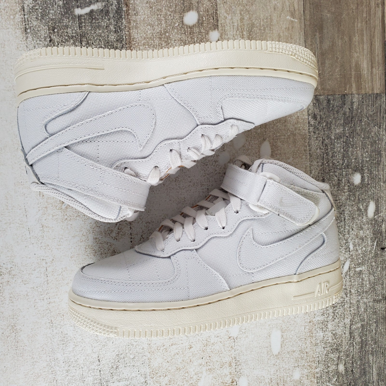 Nike Air Force 1 Mid Womens Shoes Sz 5 Summit White Lace Up Mid Top Sneakers