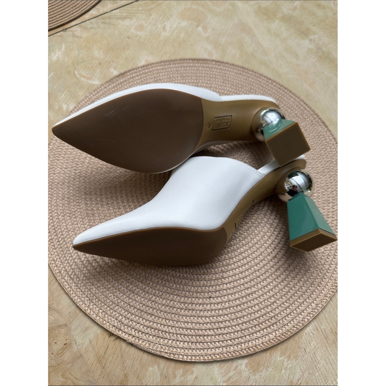 Alfani 🤩 Womens Junnee Leather Pointed Toe Mules White 8