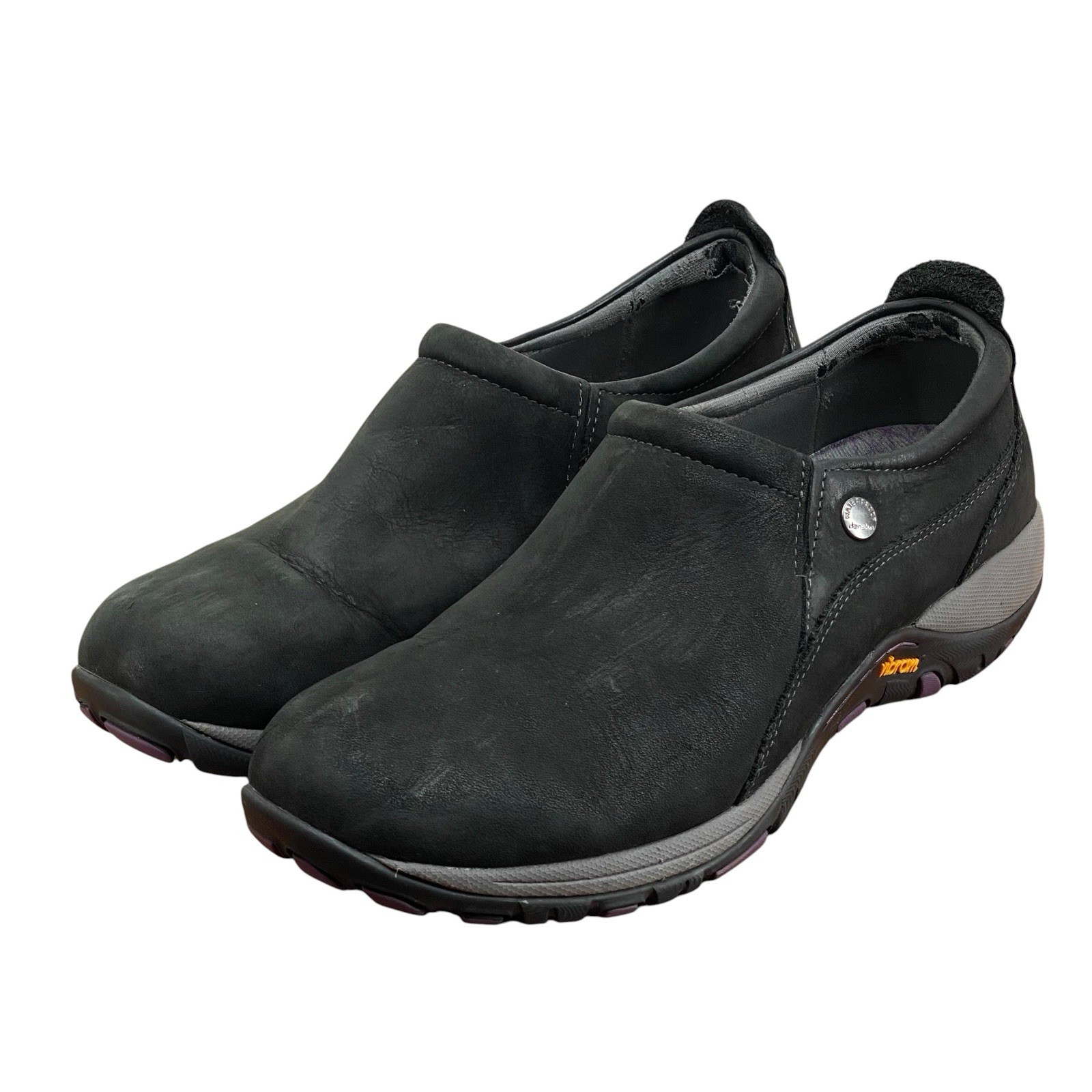 Dansko Patti Black Nubuck Slip On Shoes Vibram Sole Women’s EU 41 US 10-10.5