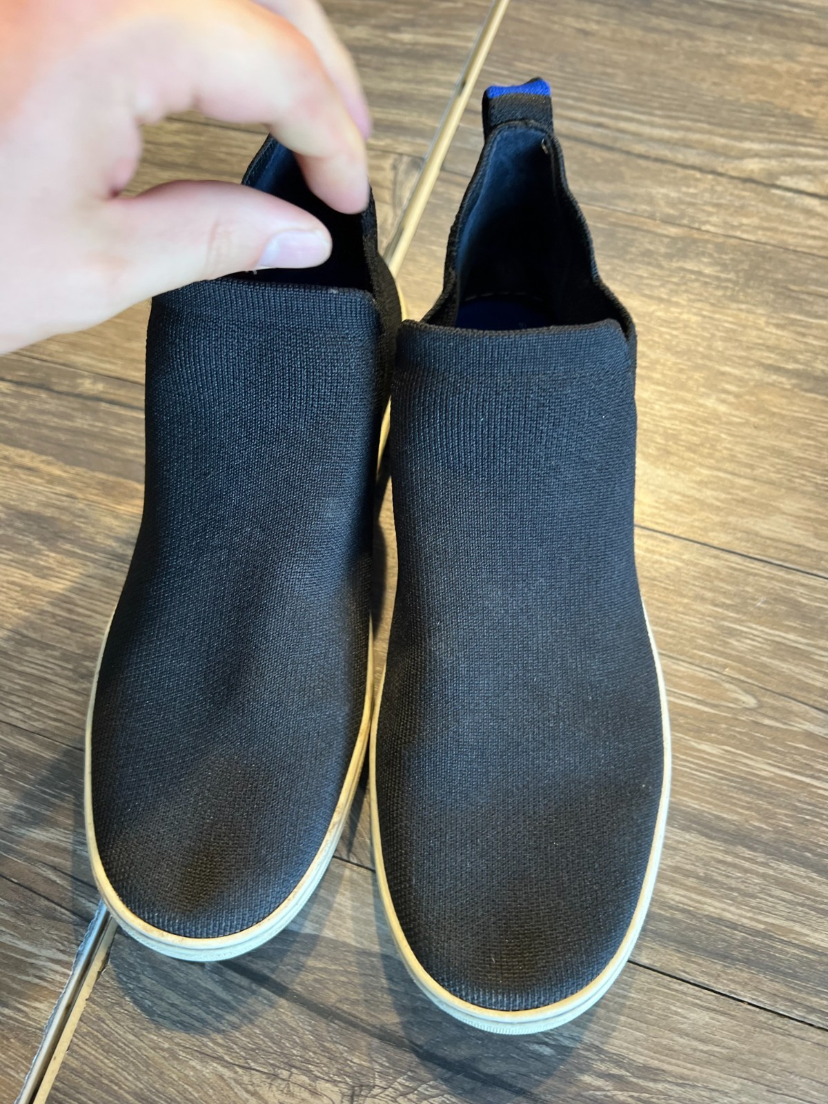 Rothy’s The Chelsea Ankle Sneaekrs Womens 9 Black Knit Slip On Sustainable