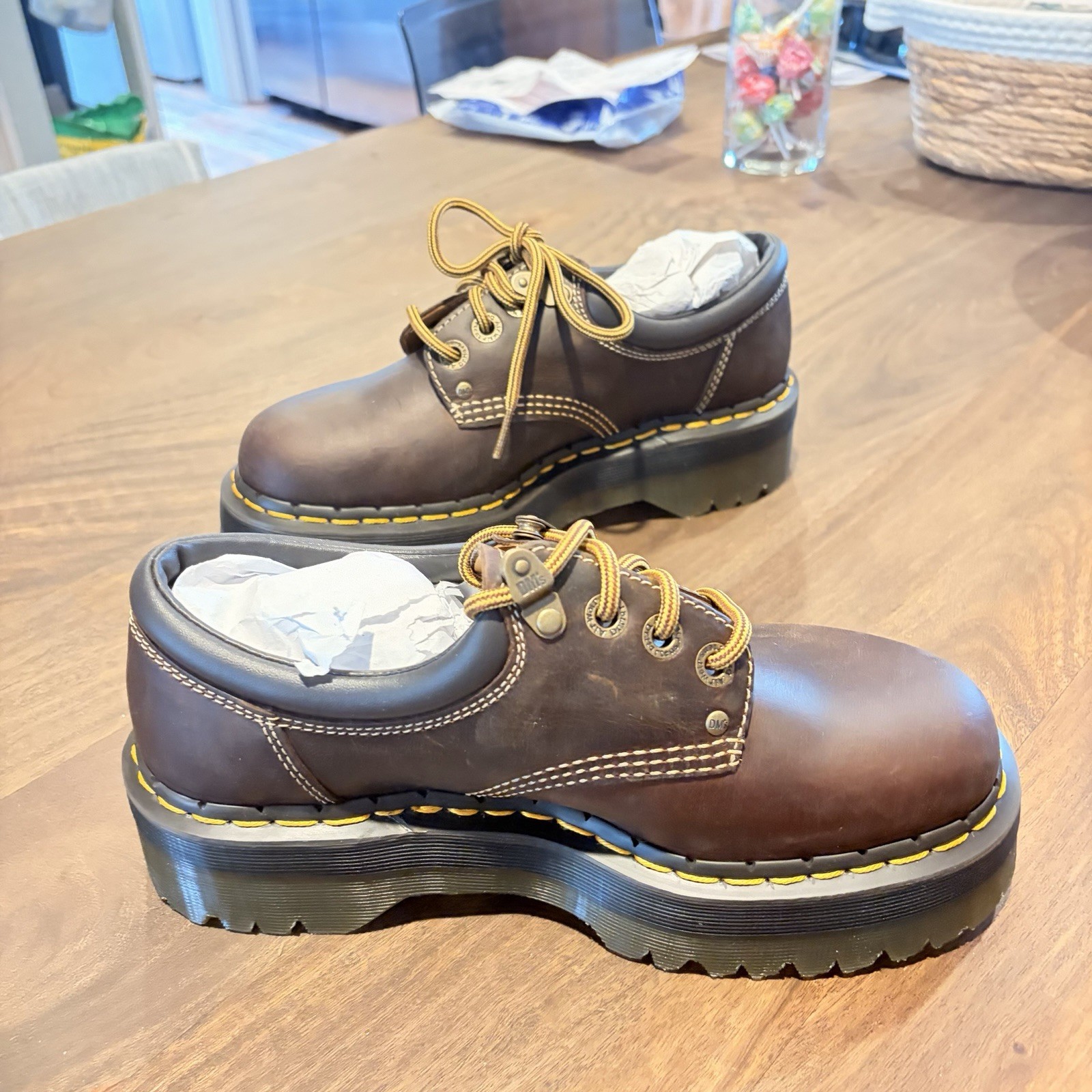 Dr Martens 8053 Quad Arc Crazy Horse Brown UK 6 US W 8 M 7 31126201 NIB