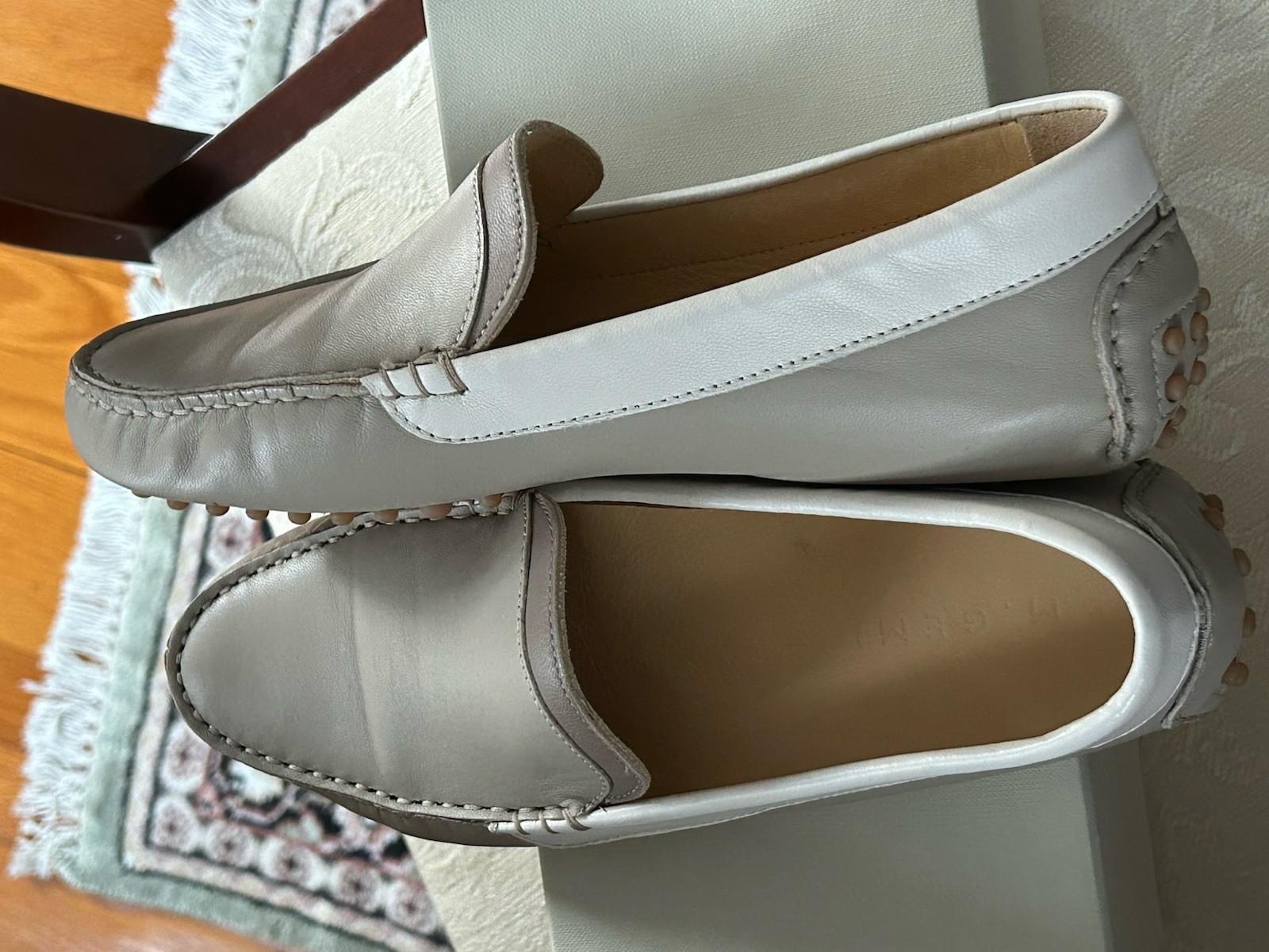 M.Gemi Italian Women’s Felize Driver, 2-tone Khaki & Cream, Sz EU 38/US 7.5
