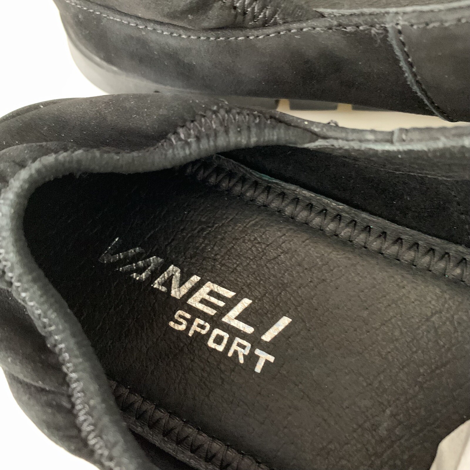 Vaneli Women’s Kimi Black Leather Slip On Flats Loafers US 8.5 N Narrow Width