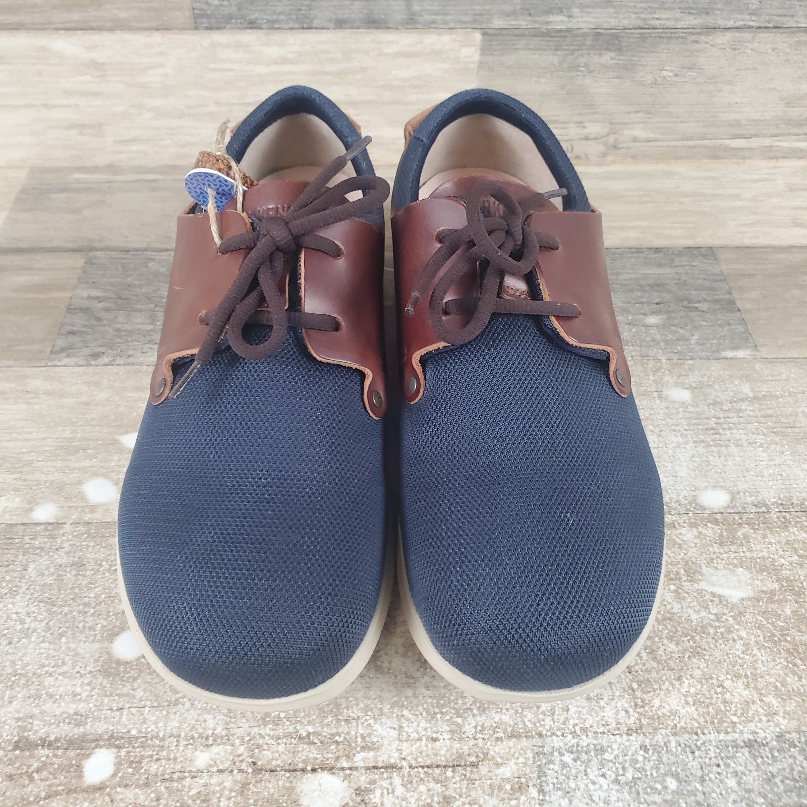 Birkenstock Minot Womens Shoes Sz 9 Regular Blue Brown Leather Lace Up Sneakers