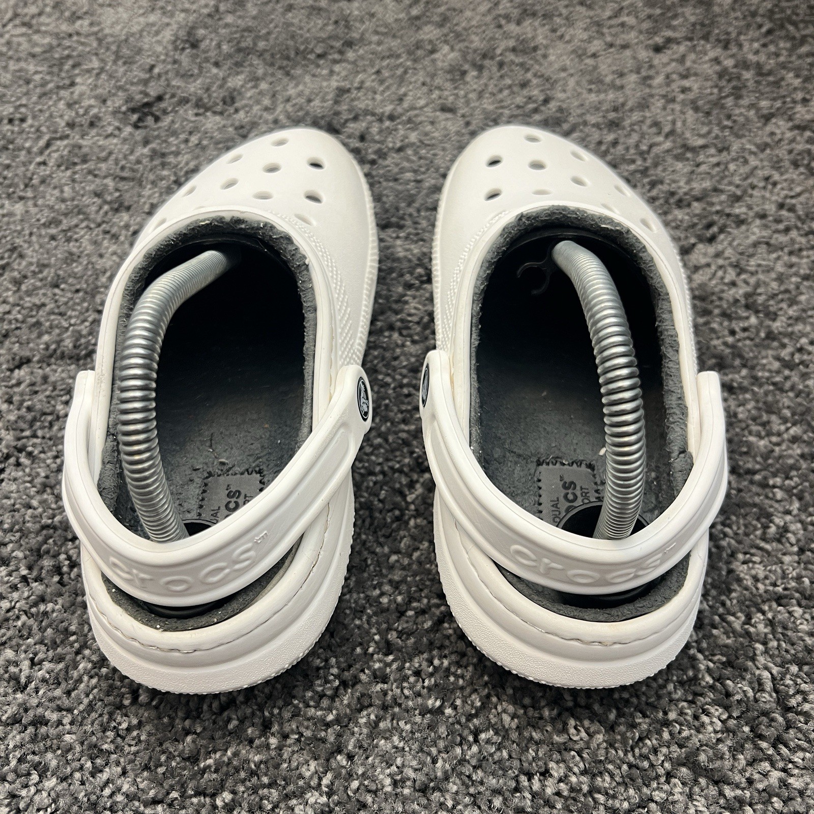 Crocs Dual Comfort Casual Unisex Adult White Lined Slip On Clogs Size M 4 W 6