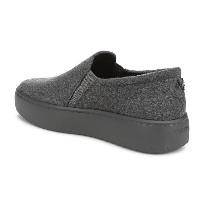 NEW VIONIC Ellen Platform Slip On Sneaker, Dark Grey Wool Flannel