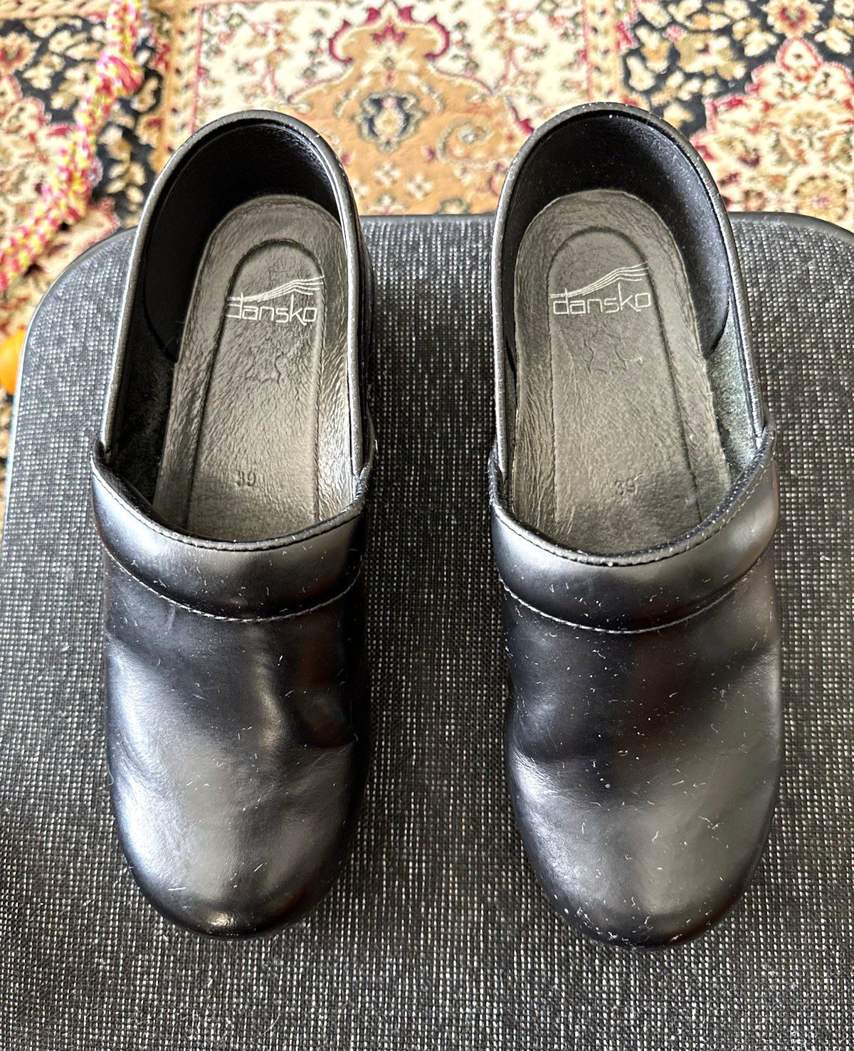 Dansko Professional Women’s US 9 Black Leather Slip-On Clogs Comfort Work