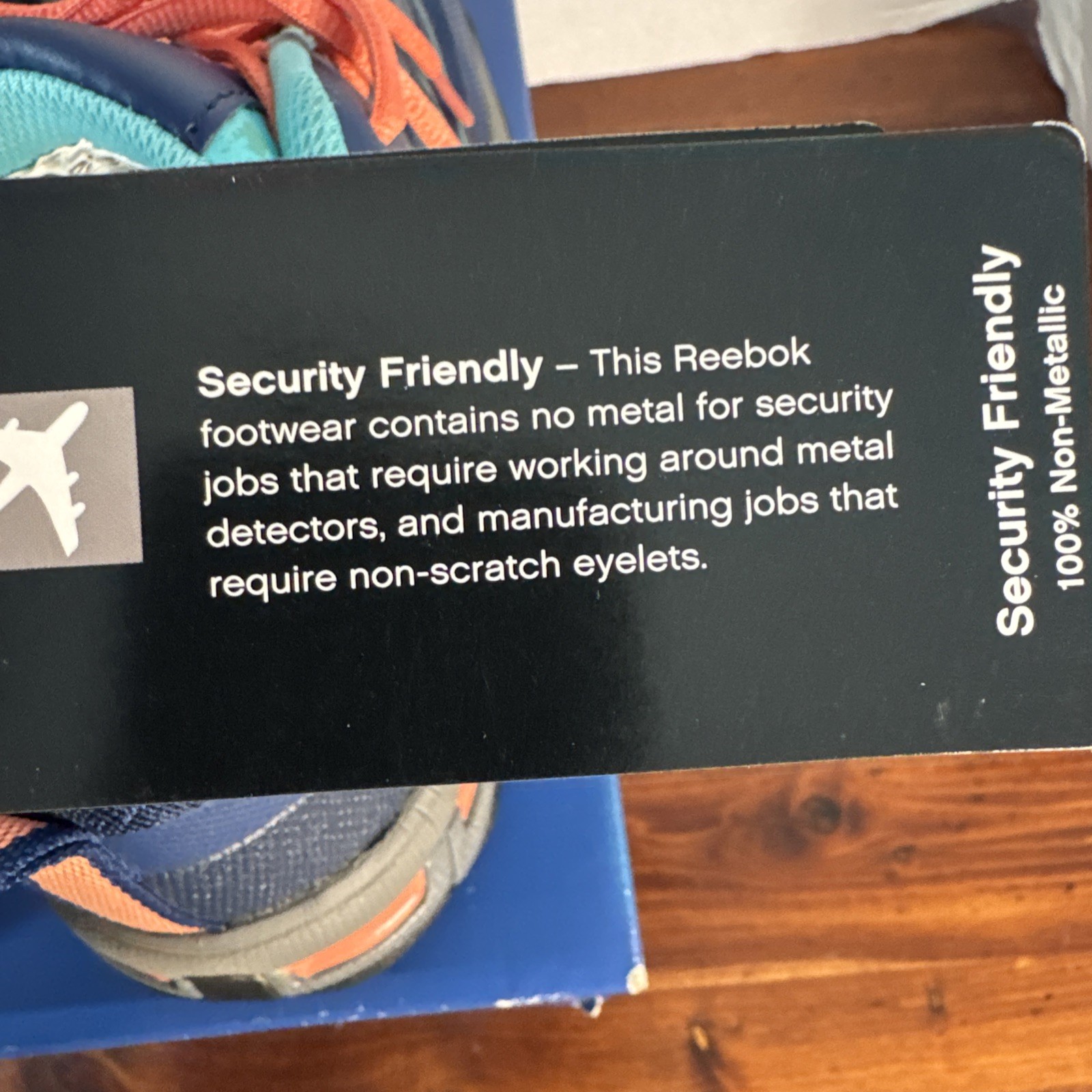 Reebok Composite Safety Toe RB426 W6.5 Exline Athletic Oxford Indigo Coral Shoes
