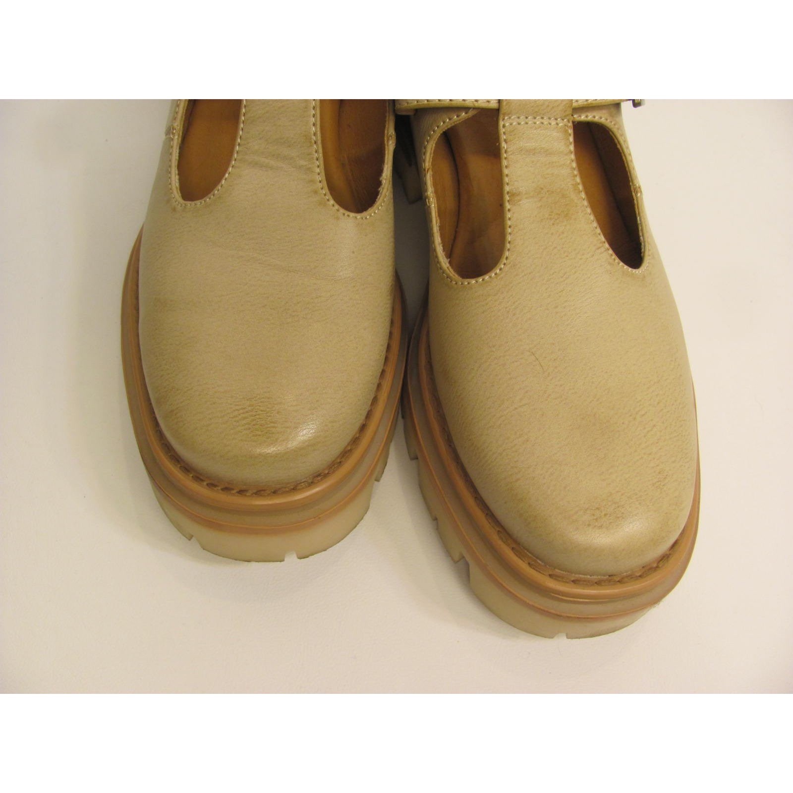 Kork-Ease Chunky Maryjane Lug-sole Tan Leather Size 7.5M