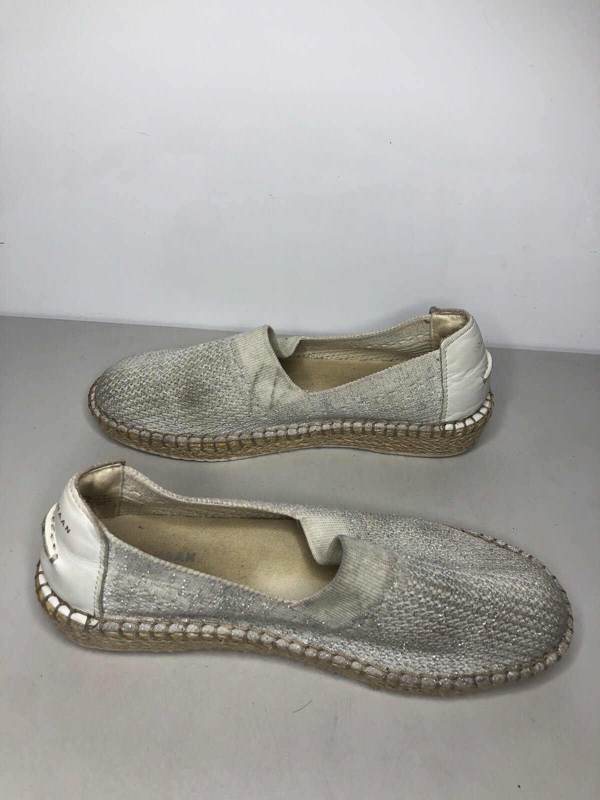 Cole Haan Cloudfeel Gray Knit SlipOn Espadrille Casual Shoes Women sz 7B US/38EU