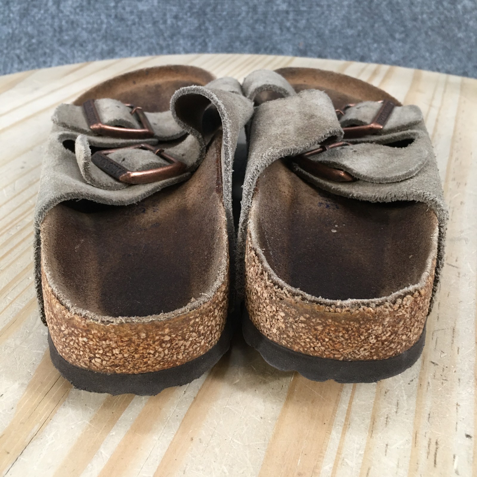 Birkenstock Arizona Sandals Womens 37 Casual Slip On Buckle Slide Brown Suede