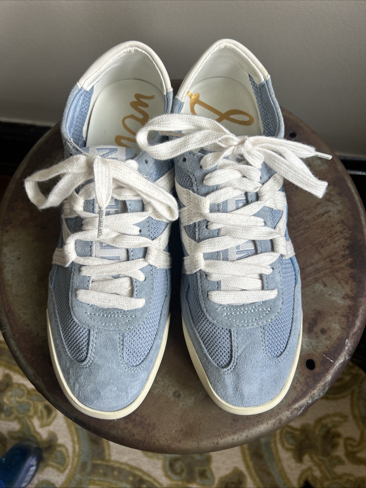 Sam Edelman Mesh And Suede Sneakers In Dusty Blue. Size 8 Never Been Worn