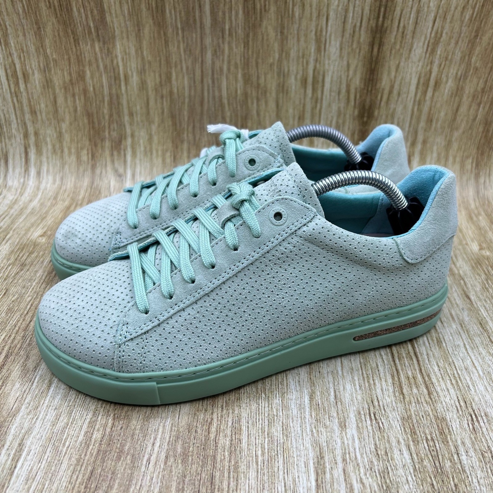 Birkenstock Bend Women’s Size 7 EU 38 Suede Perforated Matcha Green Sneakers NEW