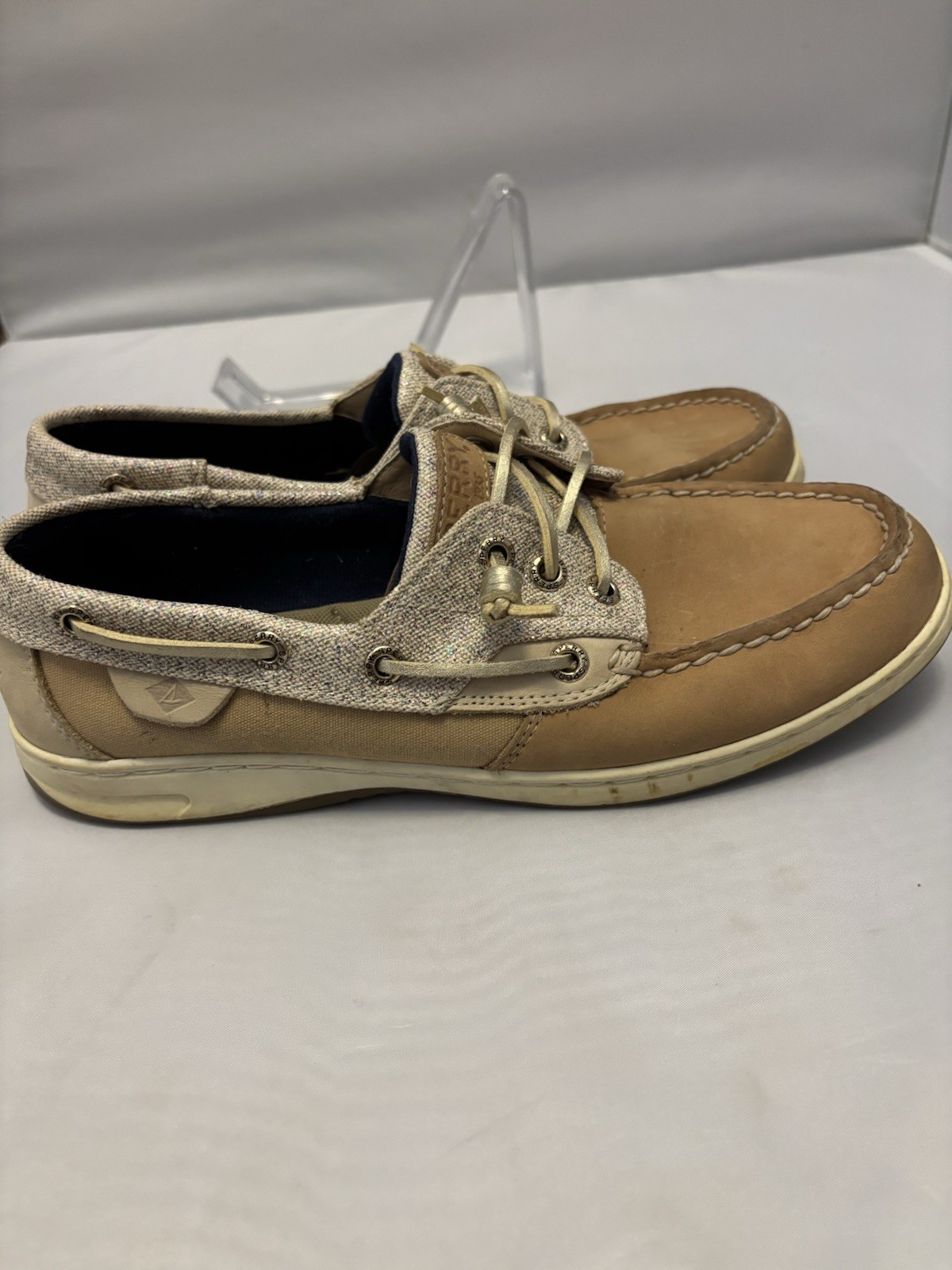 Sperry Top-Sider Slip-On Boat Shoes,Womens Rosefish Multicolor Sparkle Size W8.5