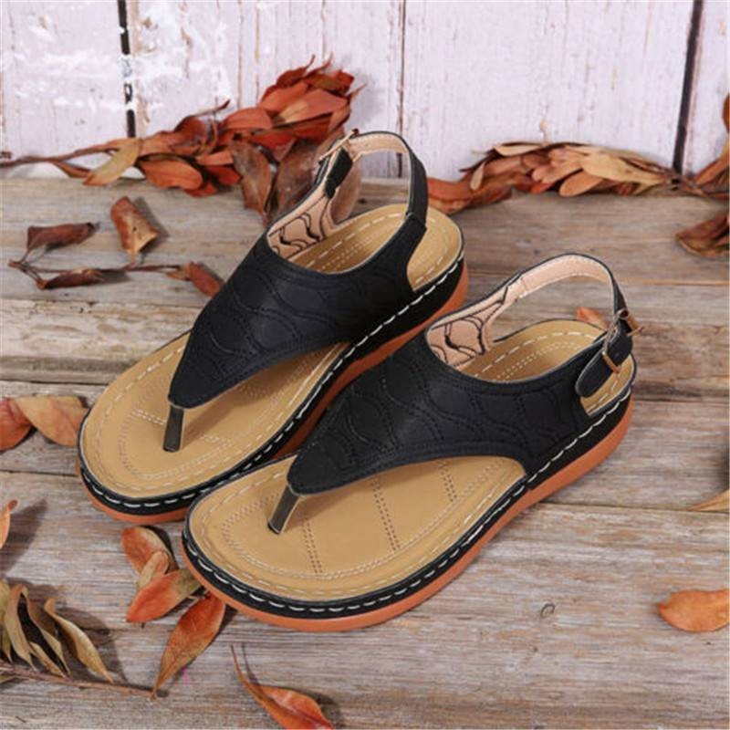 Sandals Orthopedic Flip Flops Ladies Low Wedge Casual Flat Womens Shoes