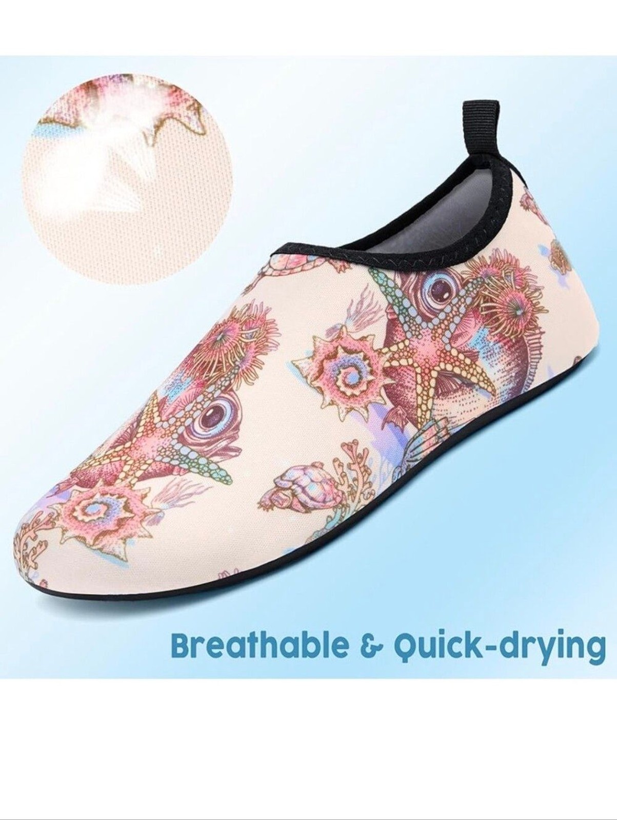 Women’s Pink Sea Life Water Shoes XL