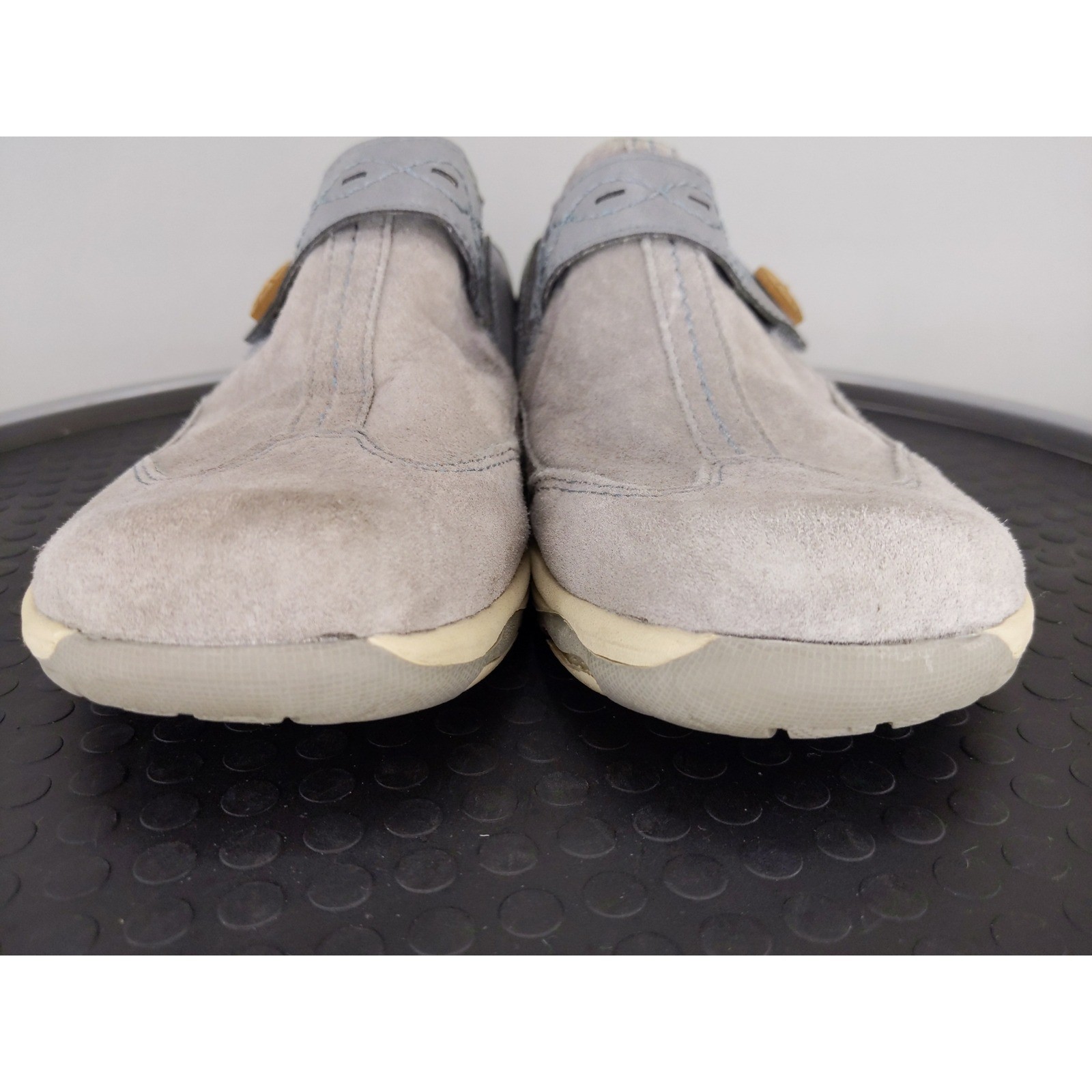 Earth Spirit Mules Women 9 Grey Blue Suede Leather Slip On Comfort Clogs
