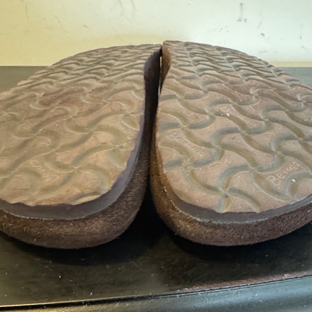 Birkenstock Betula Dark Brown Suede Clogs with Buckle