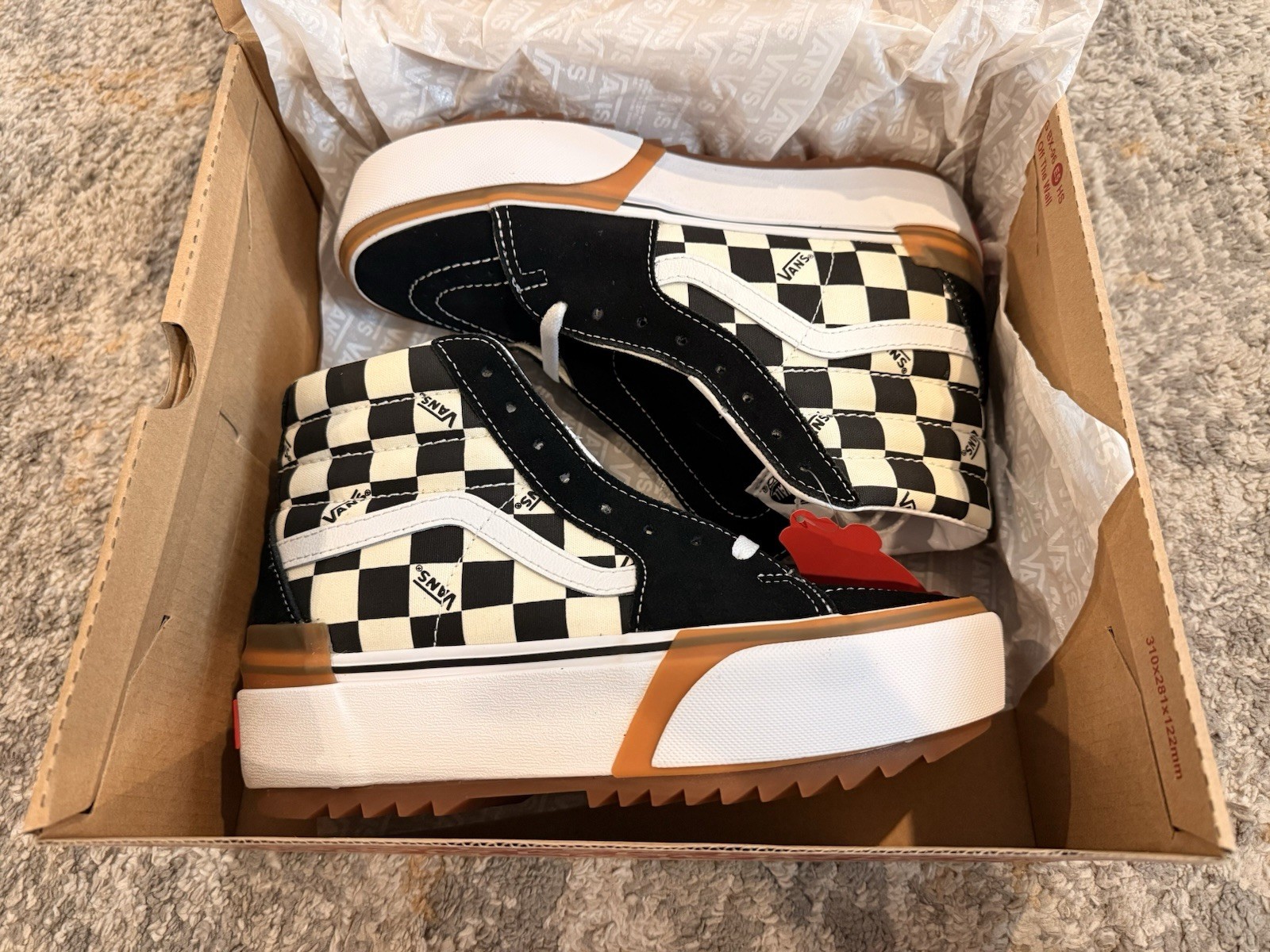 VANS Old Skool SK8-Hi Stacked Checkerboard Shoes Size 7.5 Women’s 6.0 Men’s