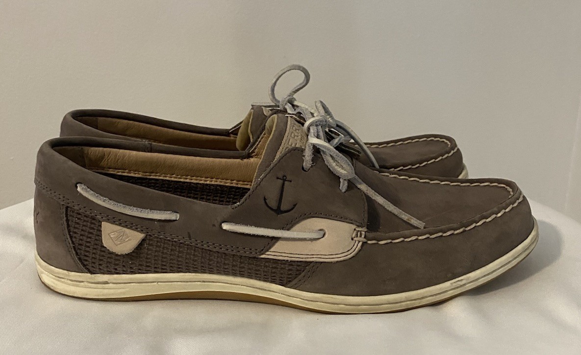 Sperry Womens Koifish Mesh in Gray Size 11 Boat Dock Lace Up Sts83159 Suede