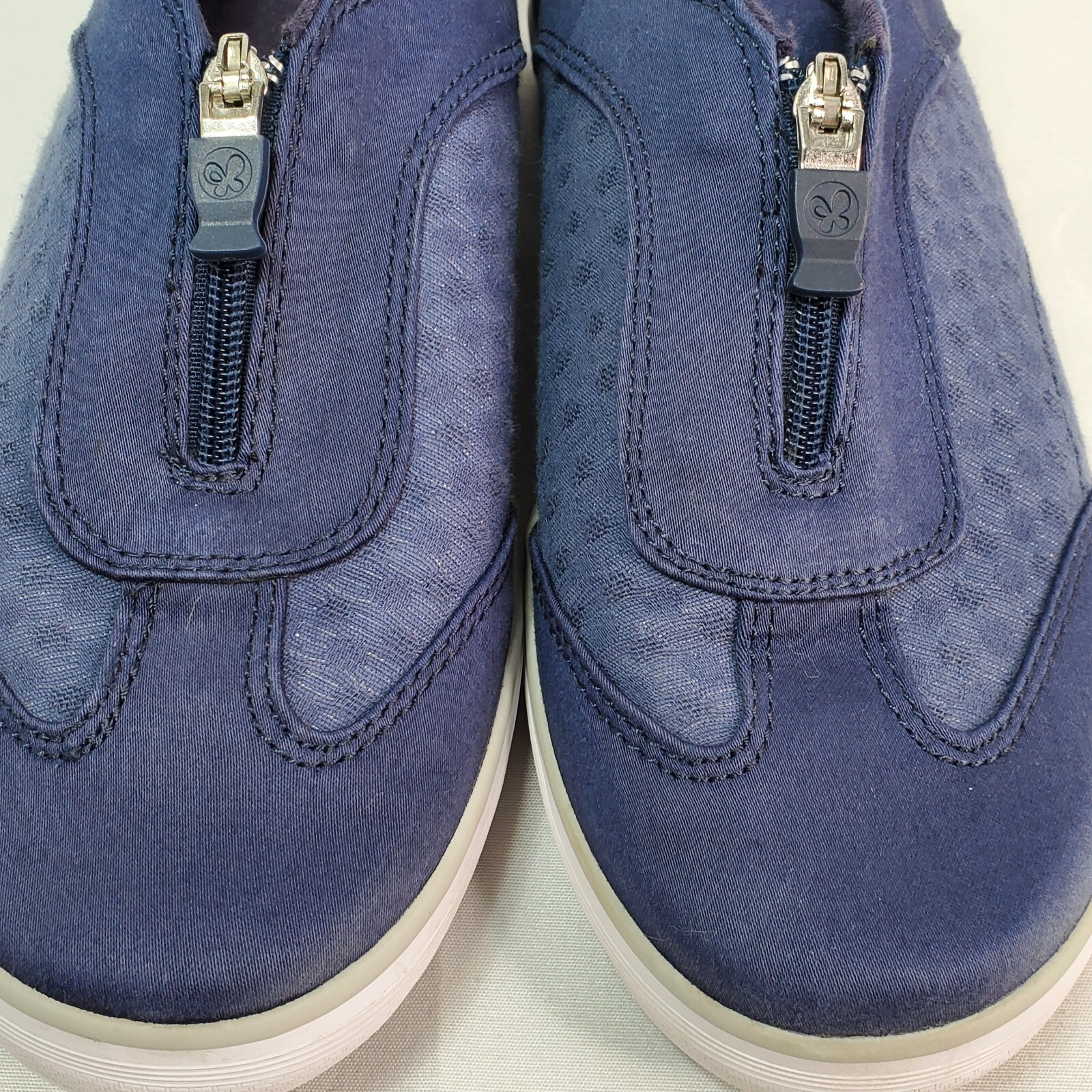 Grasshoppers Womens Size 6M Blue Zipper Logo Comfort Shoes EF50048